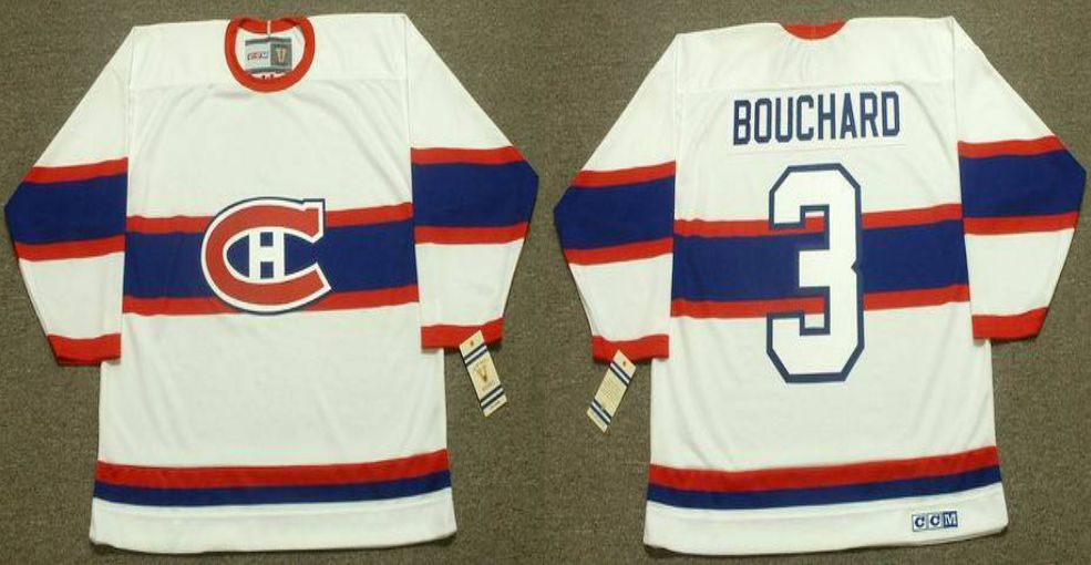 2019 Men Montreal Canadiens #3 Bouchard White CCM NHL jerseys